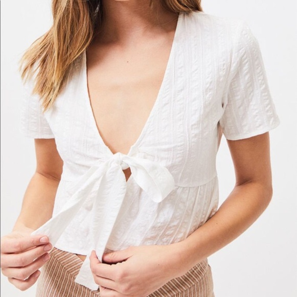 NWT lottie moss medium tie front peplum top